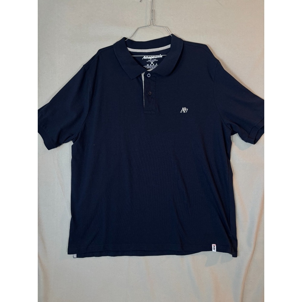 Aeropostale A87 Navy Blue Short Sleeve Polo Shirt Men's 2XL New Without Out Tags